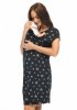 MijaCulture - labour maternity breastfeeding nightdress 4123 M80 Black / Stars